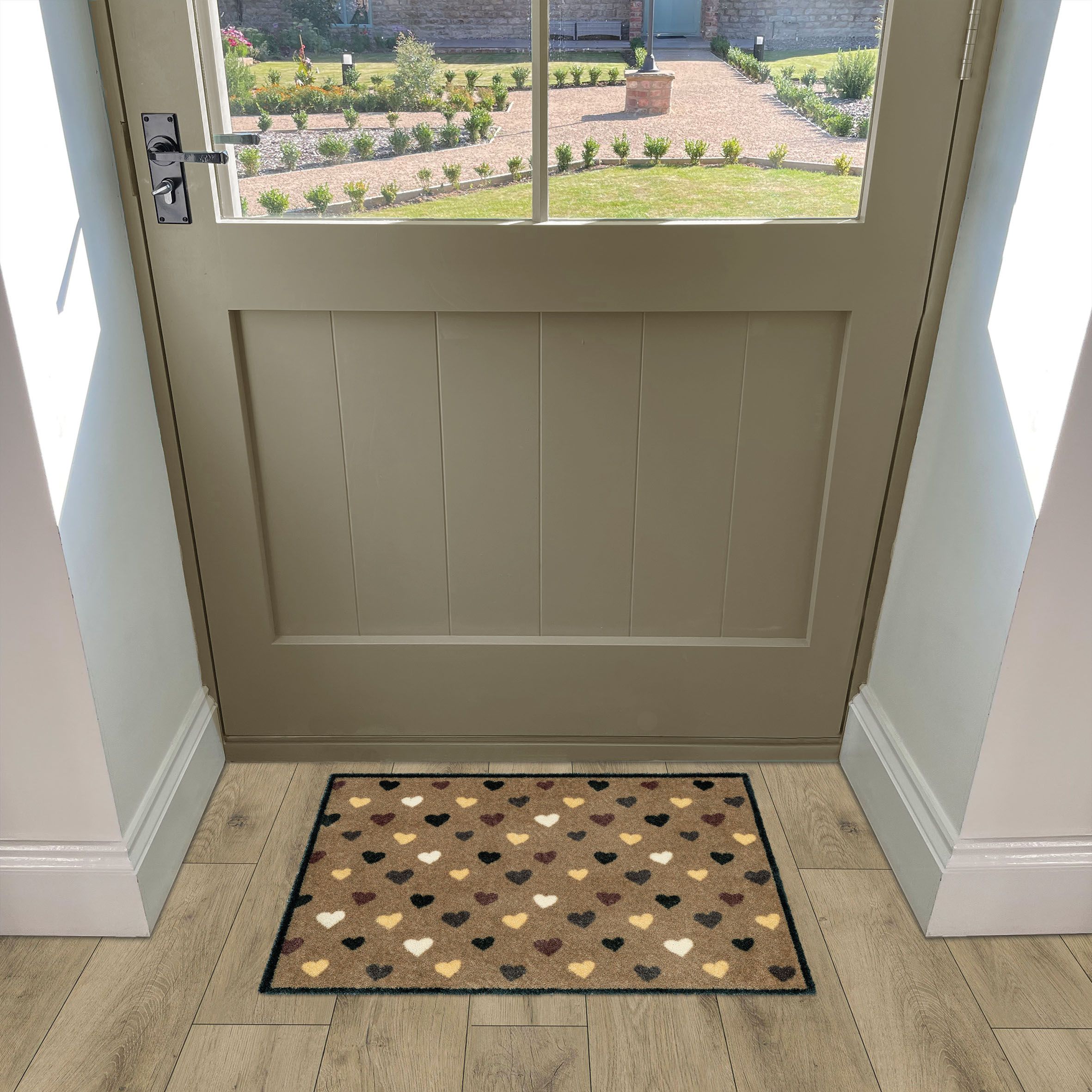 Recylon Multi Heart design Heavy duty Mat, 75cm x 50cm