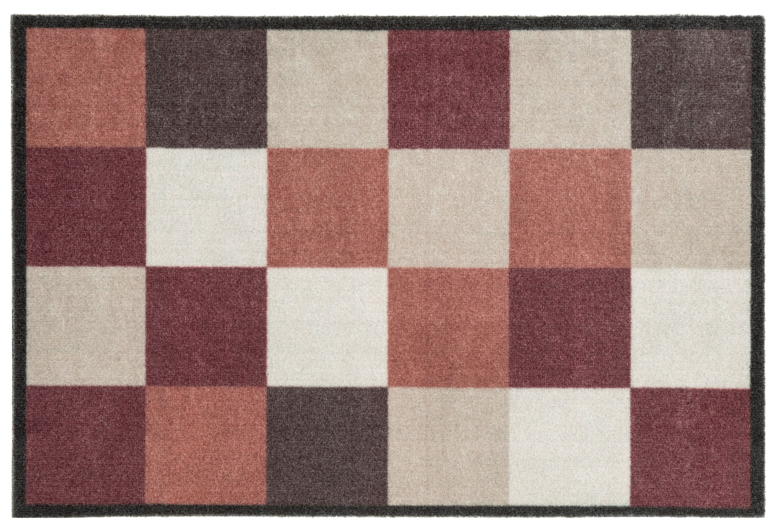 Recylon Red Squares Heavy duty Mat, 75cm x 50cm