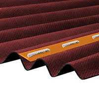 Red Bitumen Corrugated roofing sheet (L)1m (W)930mm (T)2mm