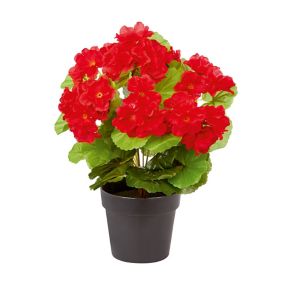 Red Geranium Artificial plant, 30cm