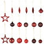 Red Glitter effect Plastic Bauble, Set of 40