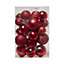 Red Glitter effect Plastic Hanging decoration set, Set of 20