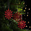 Red Glitter effect Plastic Snowflake Decoration, Set of 12