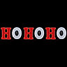 Red LED Red & white Ho-Ho-Ho Silhouette (H) 600mm