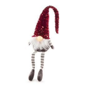Red Medium Sequin hat Gnome Electrical christmas decoration