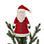 Red & white Felt & polyester (PES) Triangular Santa Tree topper