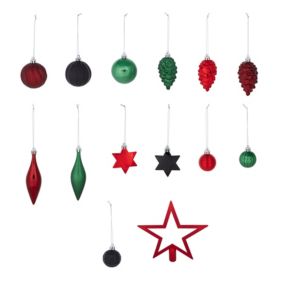 Refined classics Multicolour Plastic Hanging decoration set, Pack of 50