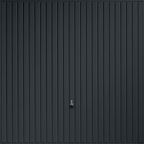 Regency Standard size Vertically ribbed Anthracite grey Up & over Unglazed Garage door, (H)2134mm (W)2134mm