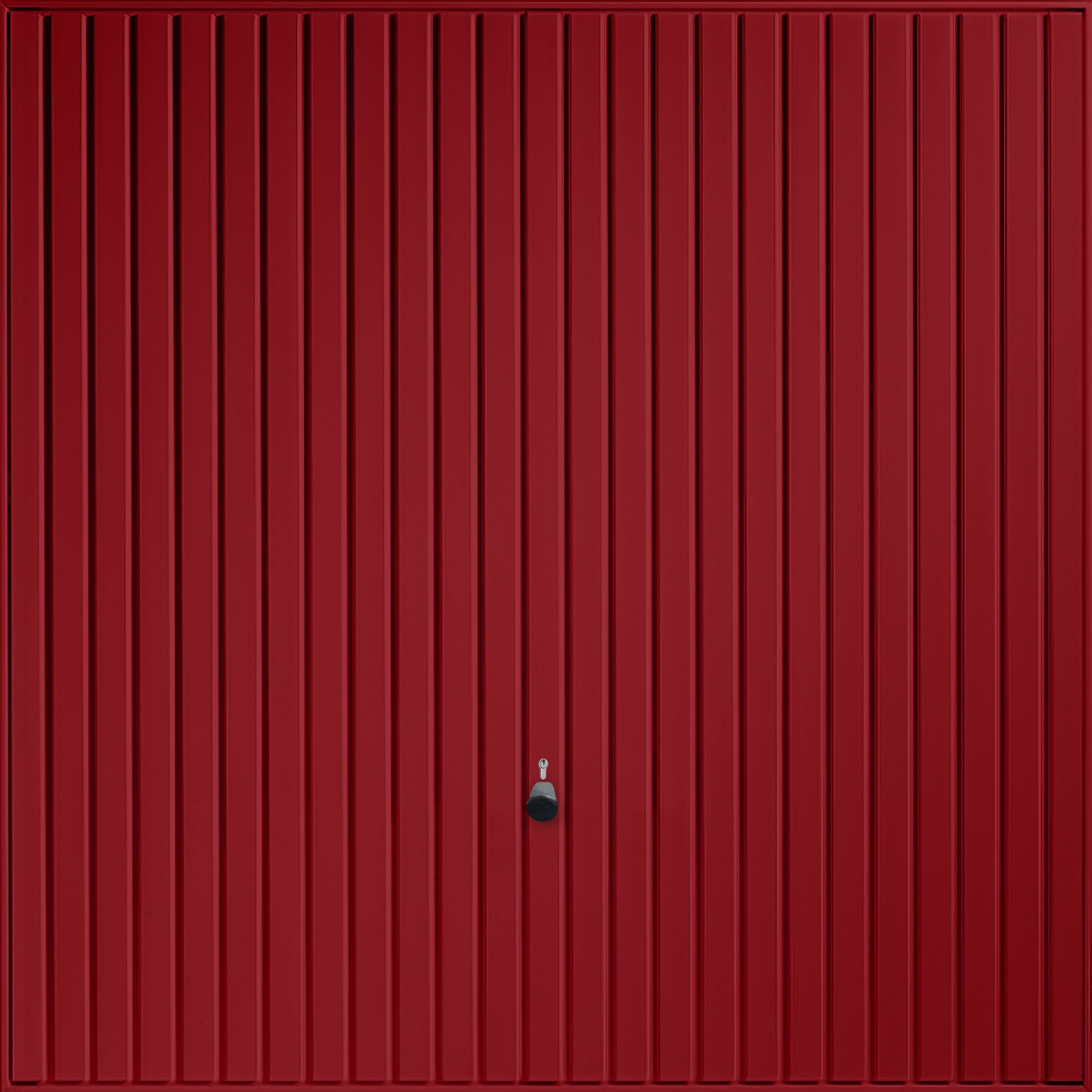 Regency Vertically ribbed Up & over Ruby red Canopy Garage door, (H)2194mm (W)2579mm (T)40mm