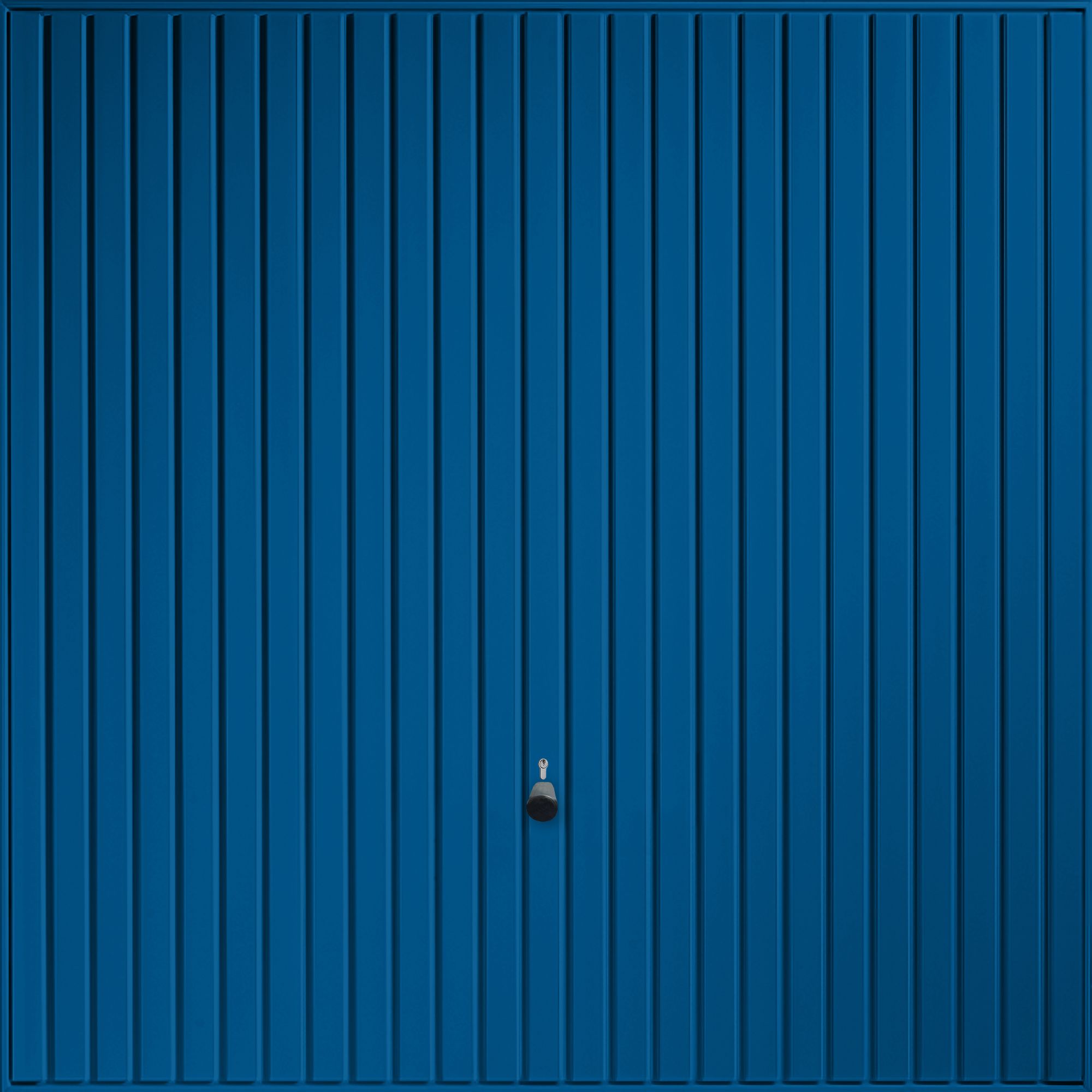 Regency Vertically ribbed Up & over Signal blue Retractable Garage door, (H)2039mm (W)2579mm (T)40mm