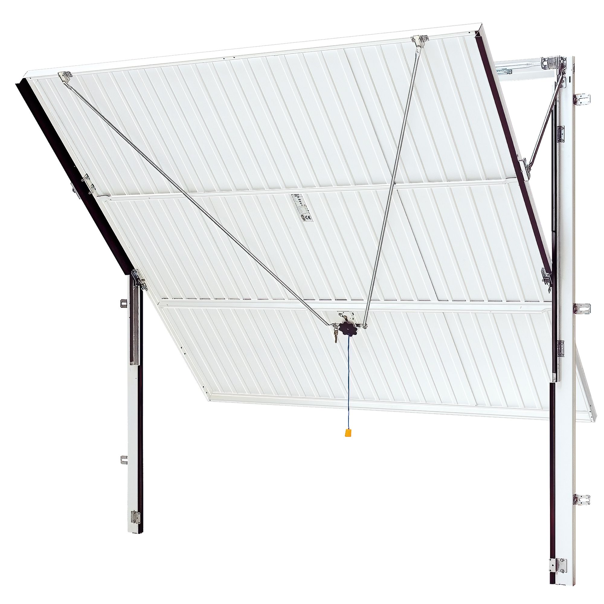 Regency Vertically ribbed Up & over White Canopy Garage door, (H)2039mm (W)2399mm (T)40mm