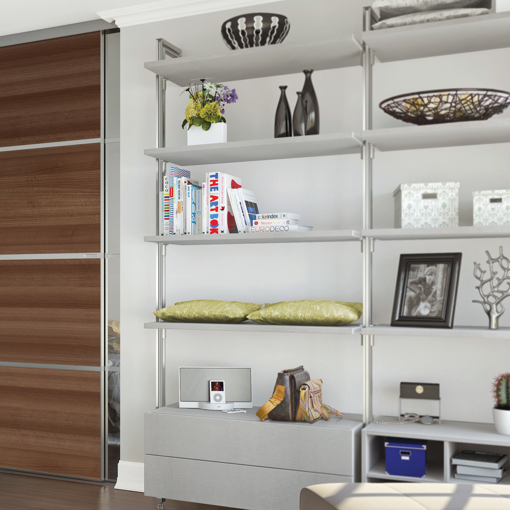 Relax Grey linen effect Shelf kit (W)900mm (D)330mm