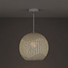 Ricci Antique brass effect LED Pendant ceiling light, (Dia)300mm