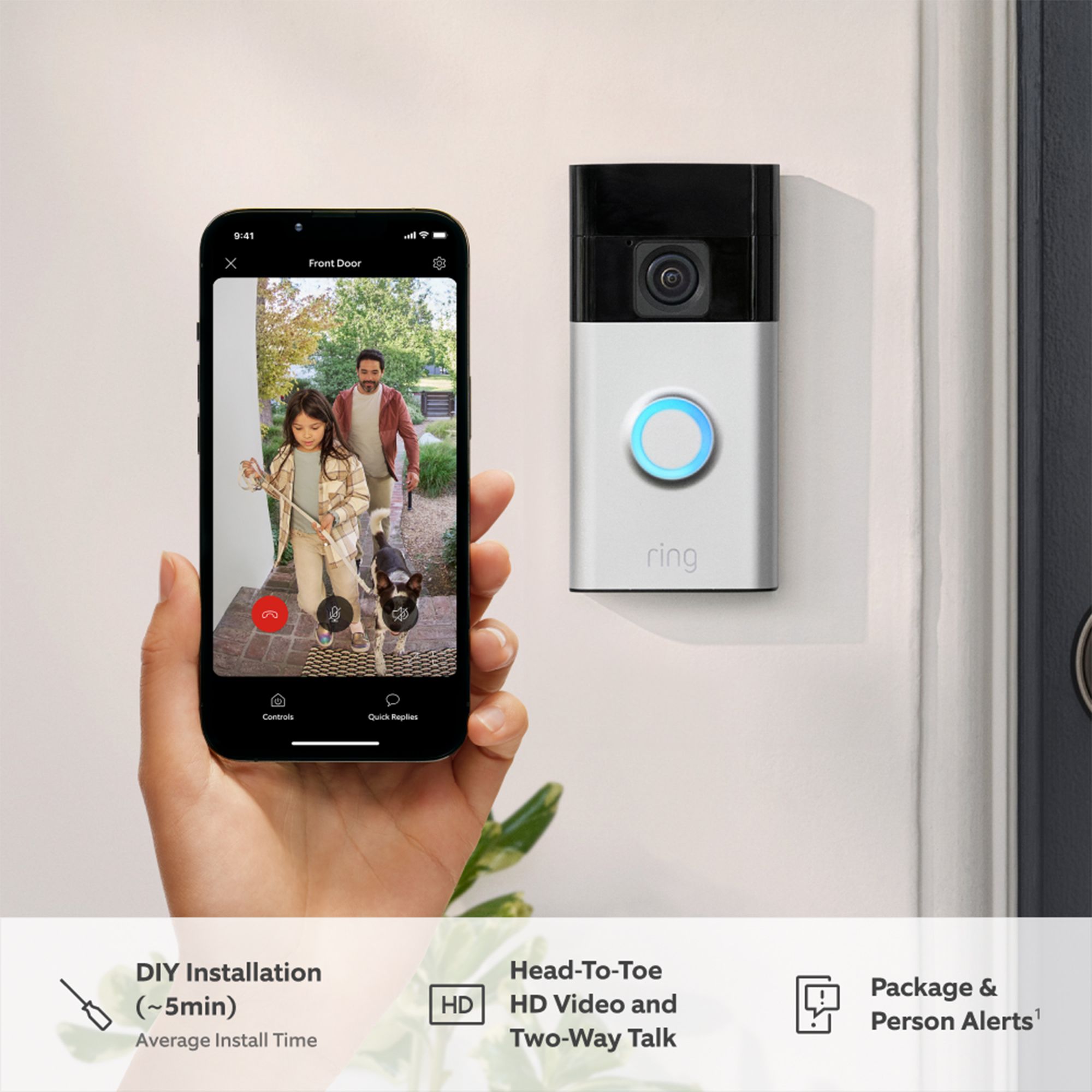 Ring (3rd Gen) Satin Nickel Wireless Video doorbell