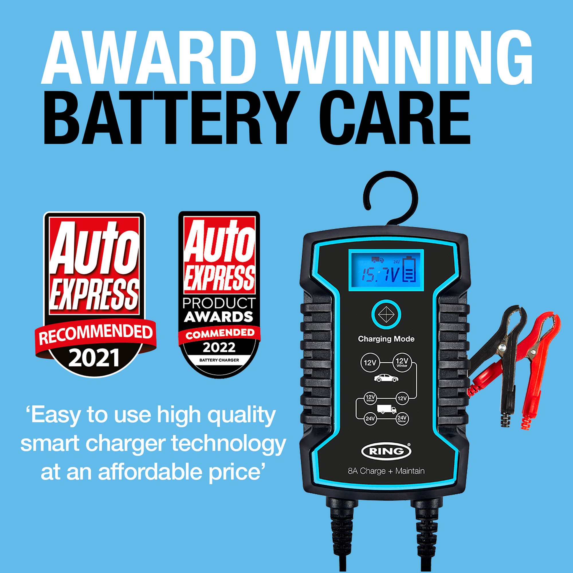 Ring Automotive 800 Series 8A Smart car battery charger