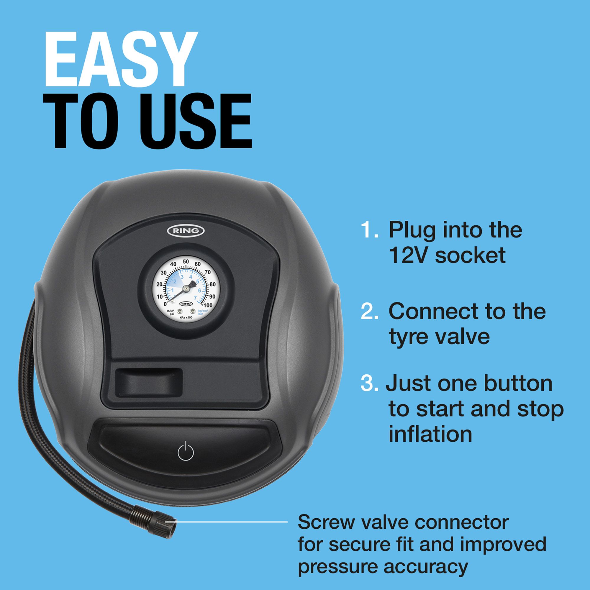 Ring Automotive RTC Analogue Air tyre inflator