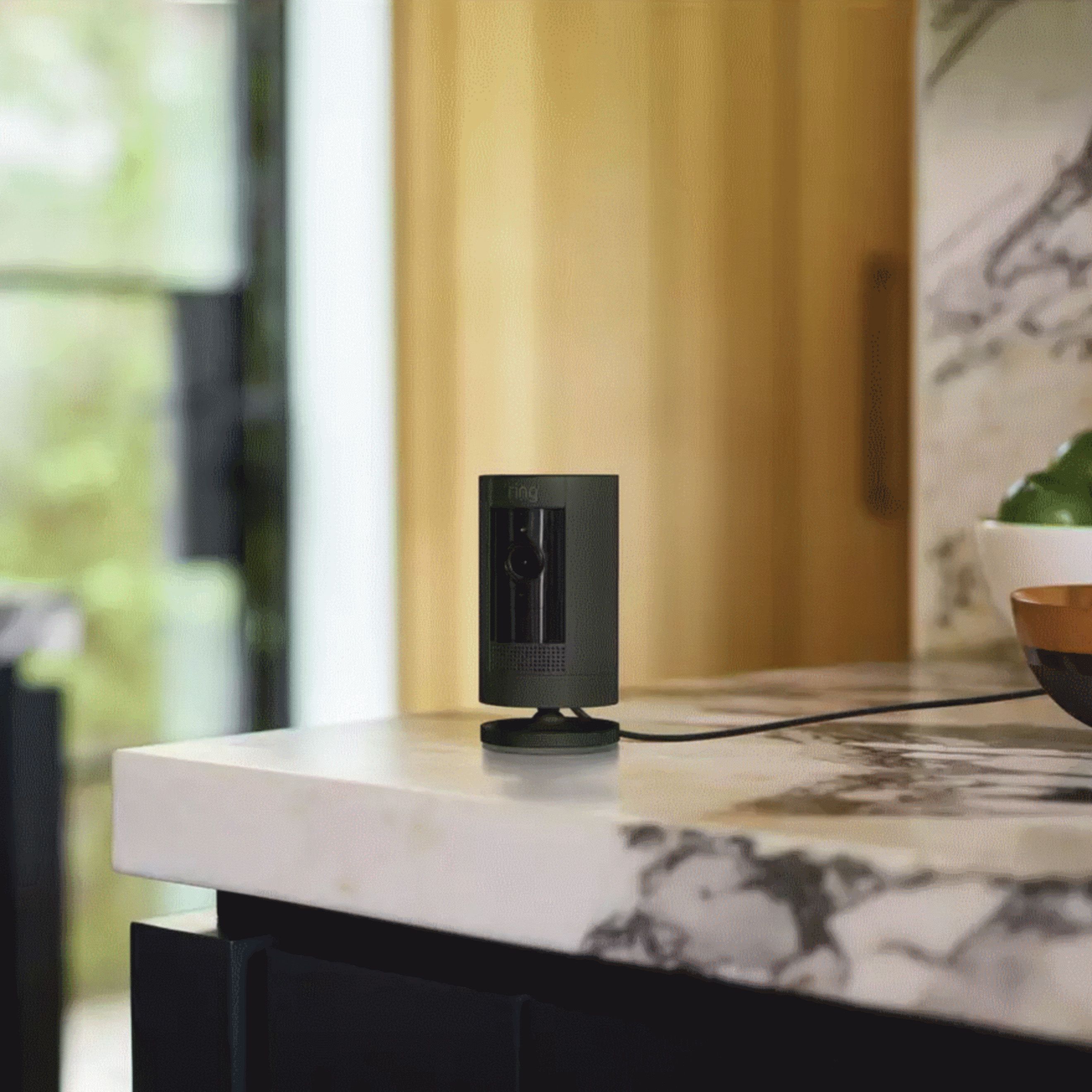 Ring Stick Up Wired Indoor & outdoor Tilt adjustable Smart camera in Black