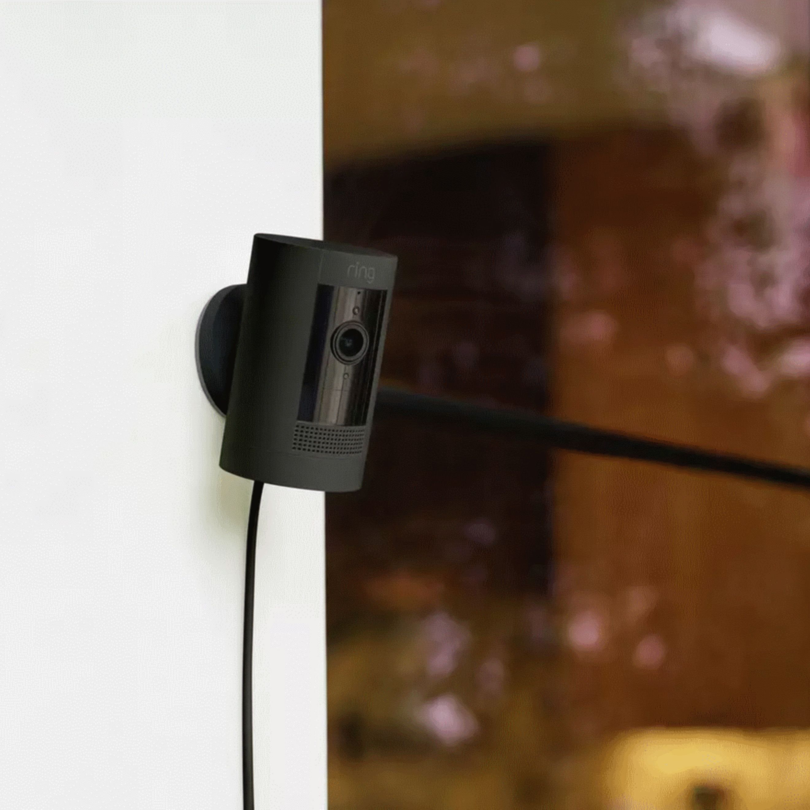 Ring Stick Up Wired Indoor & outdoor Tilt adjustable Smart camera in Black