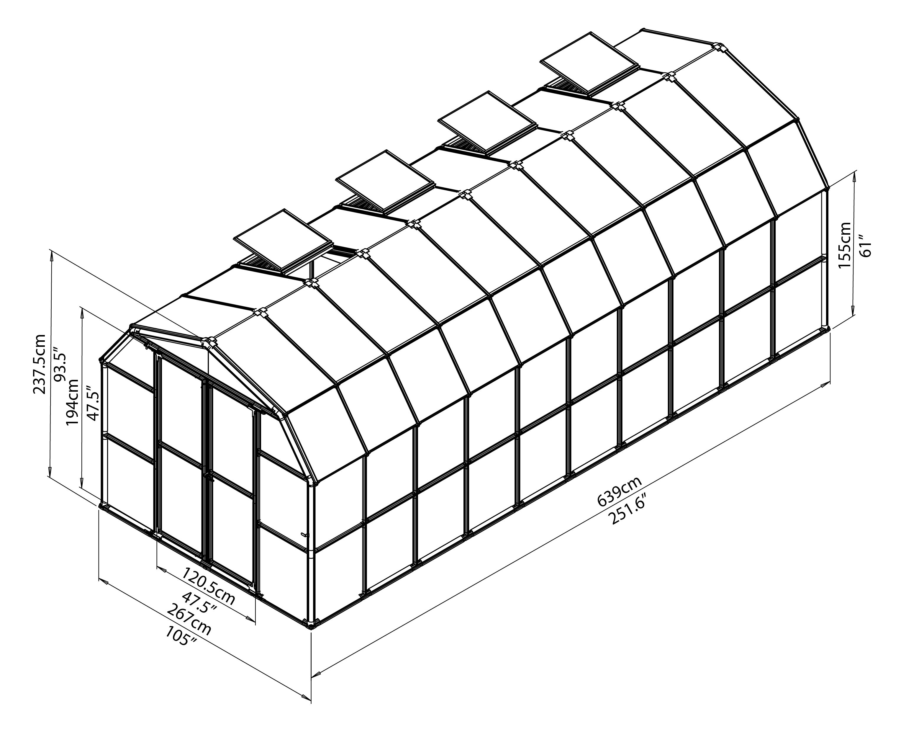 Rion Grand Gardner Green 8x20 Greenhouse