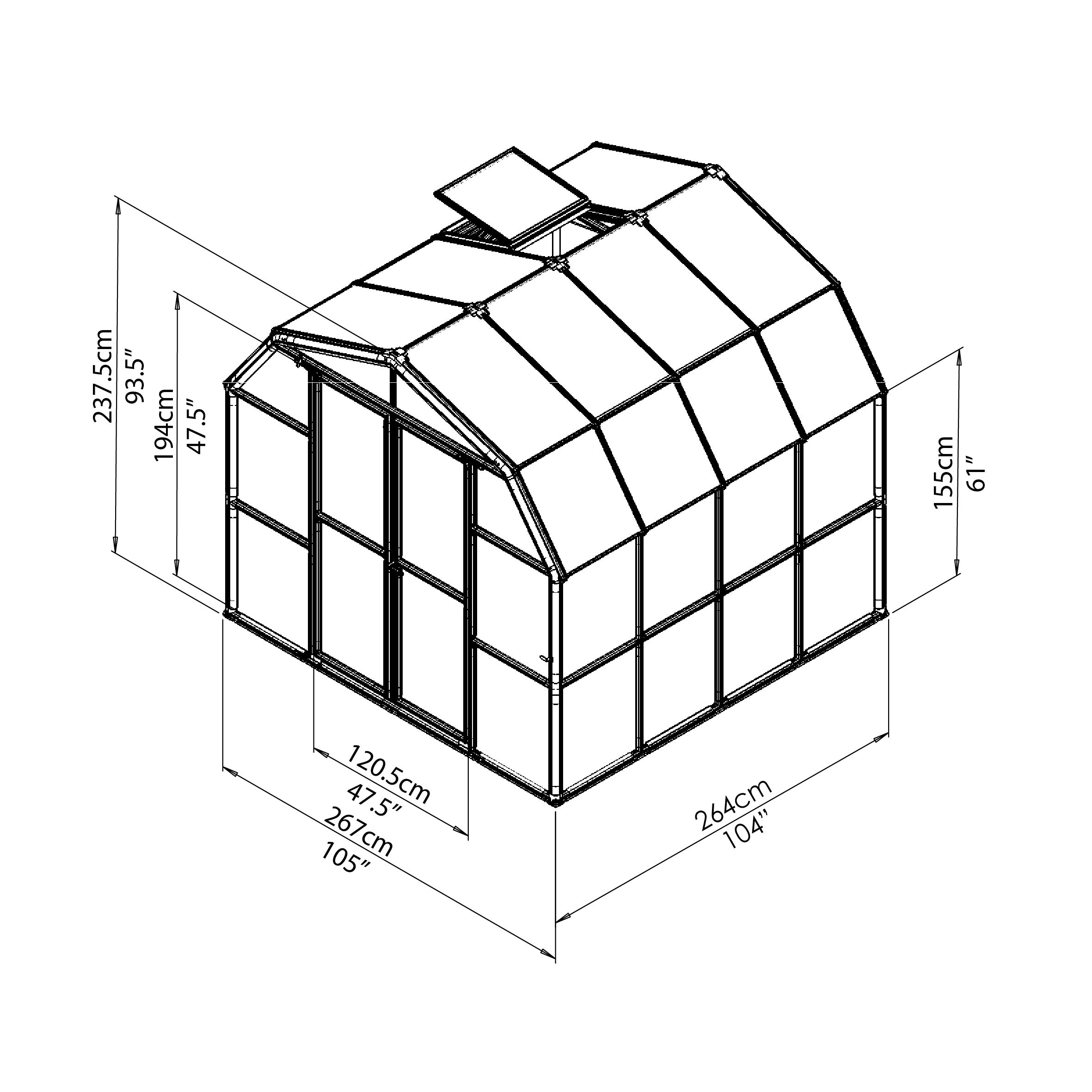 Rion Grand Gardner Green 8x8 Greenhouse
