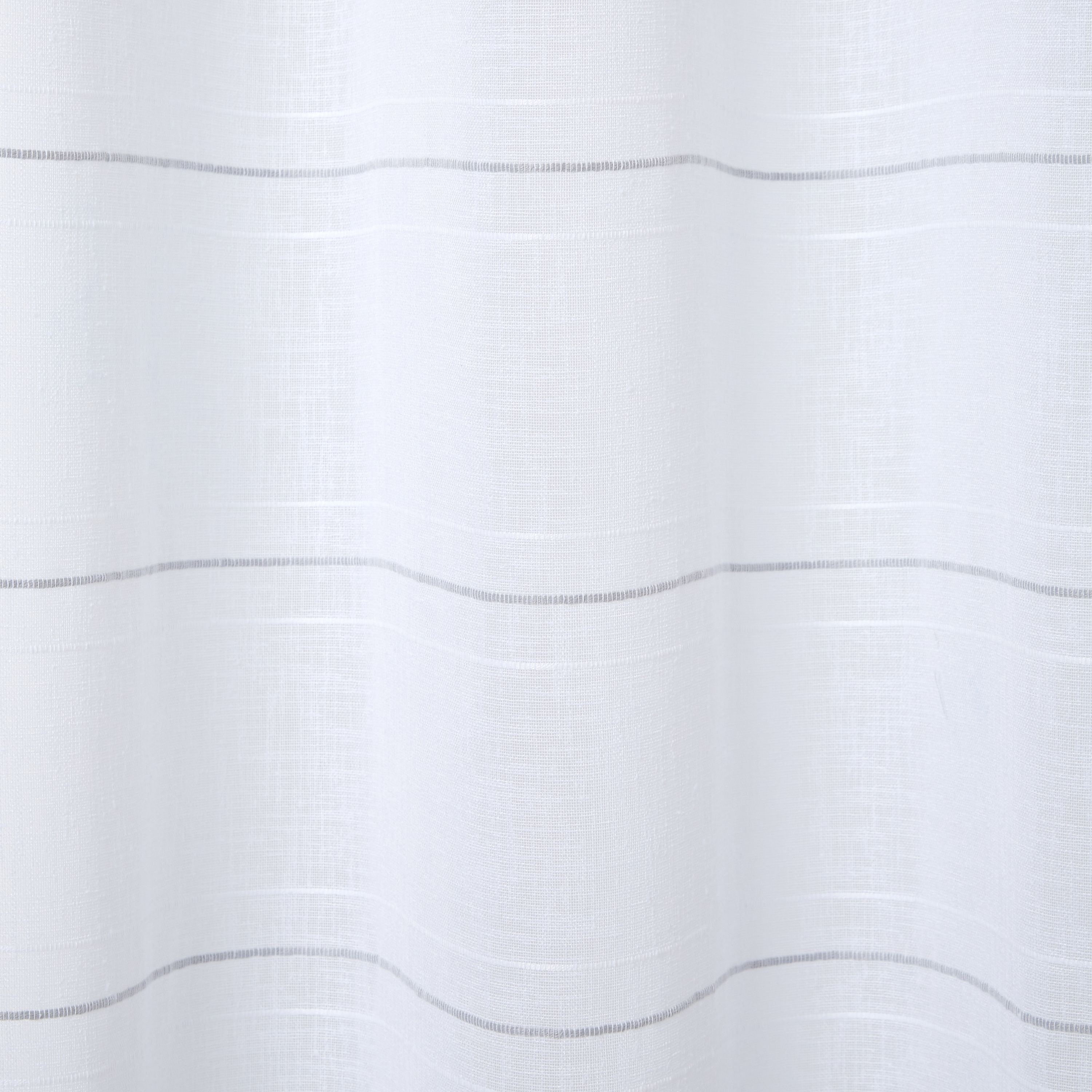 Rizal White Horizontal stripe Unlined Eyelet Voile curtain (W)140cm (L)260cm, Single