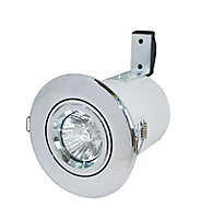 Robus Polished Chrome effect Adjustable Fire-rated Downlight 50W