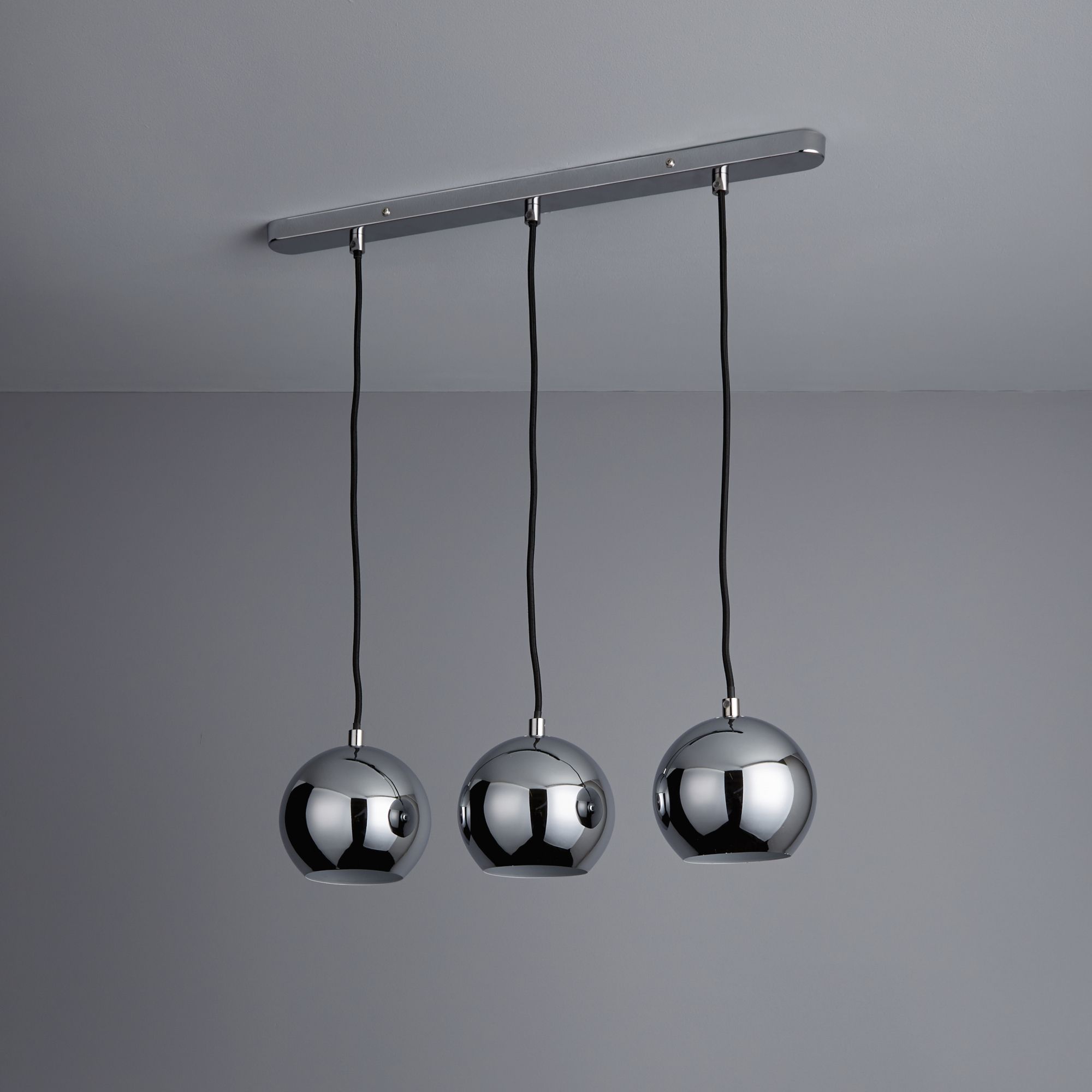 Roccheta Chrome effect 3 Lamp Pendant ceiling light, (Dia)140mm
