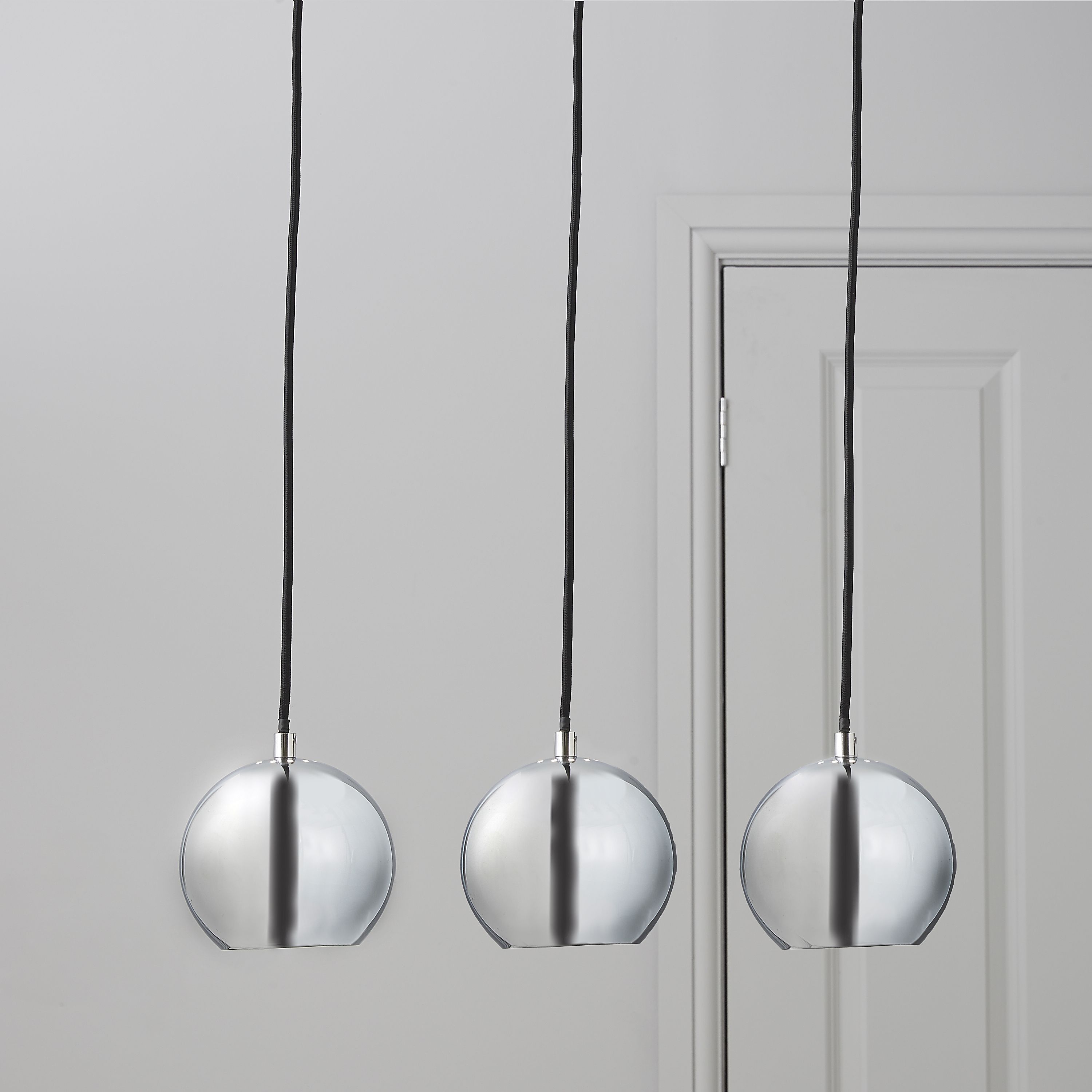 Roccheta Chrome effect 3 Lamp Pendant ceiling light, (Dia)140mm