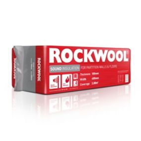 Rockwool Acoustic Stone wool fibres Insulation slab Pack of 6