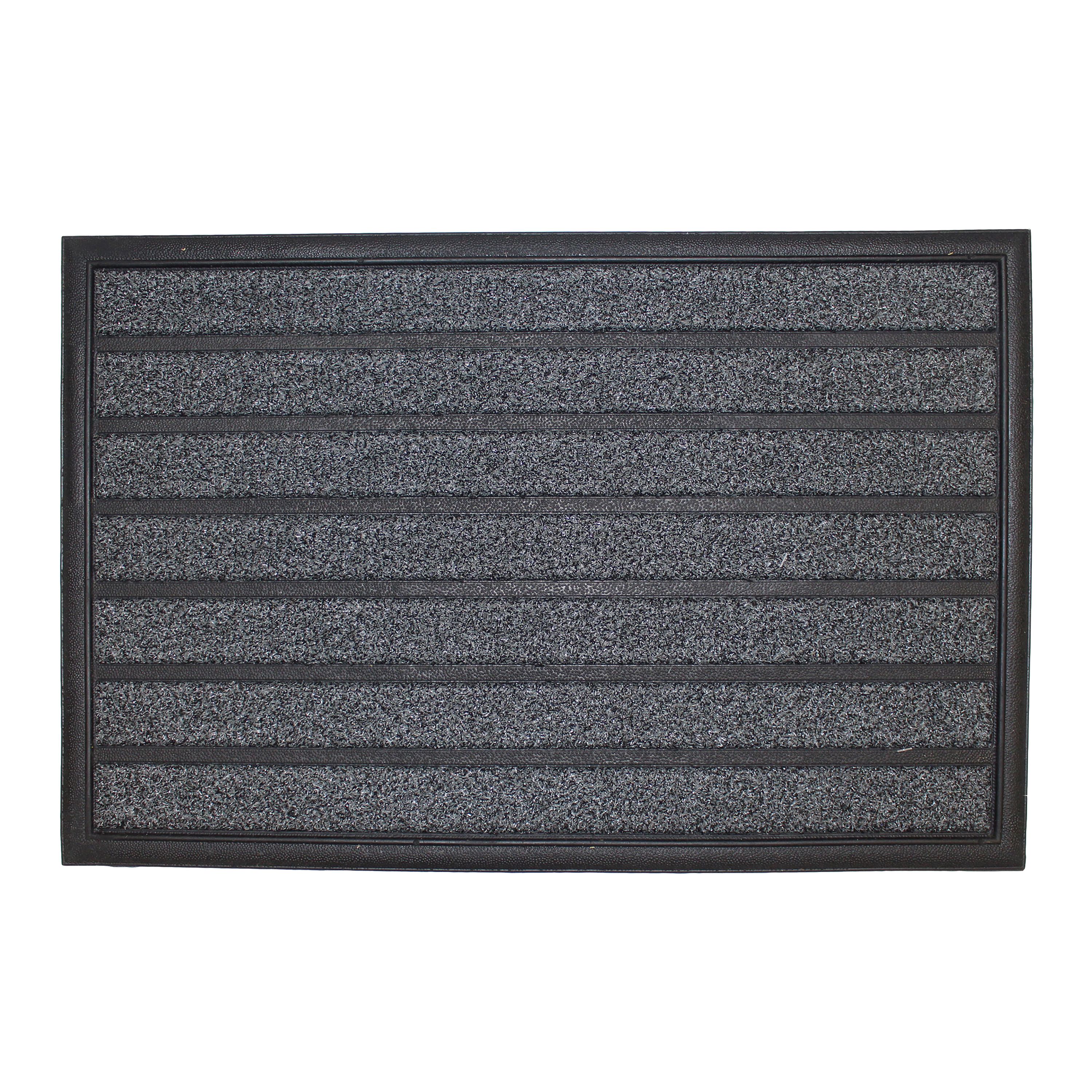 Rome Grey Stripe Heavy duty Scraper mat, 60cm x 40cm