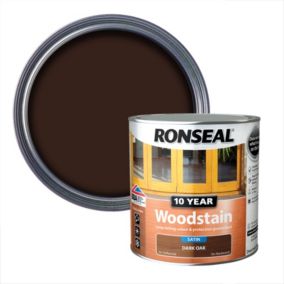 Ronseal 10 Year Dark oak Satin Quick dry Doors & window frames Wood stain, 2.5L