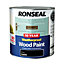 Ronseal 10 Year Weatherproof Wood Paint Black Satin Exterior Wood paint, 2.5L Tin