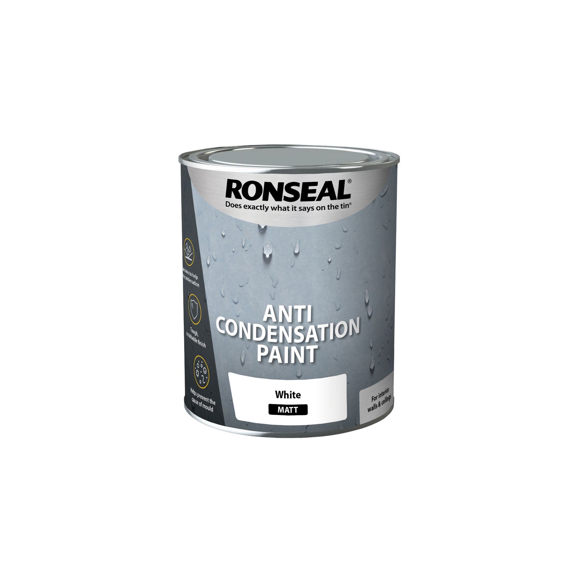 Ronseal Anti Condensation White Matt Damp seal paint, 0.75L
