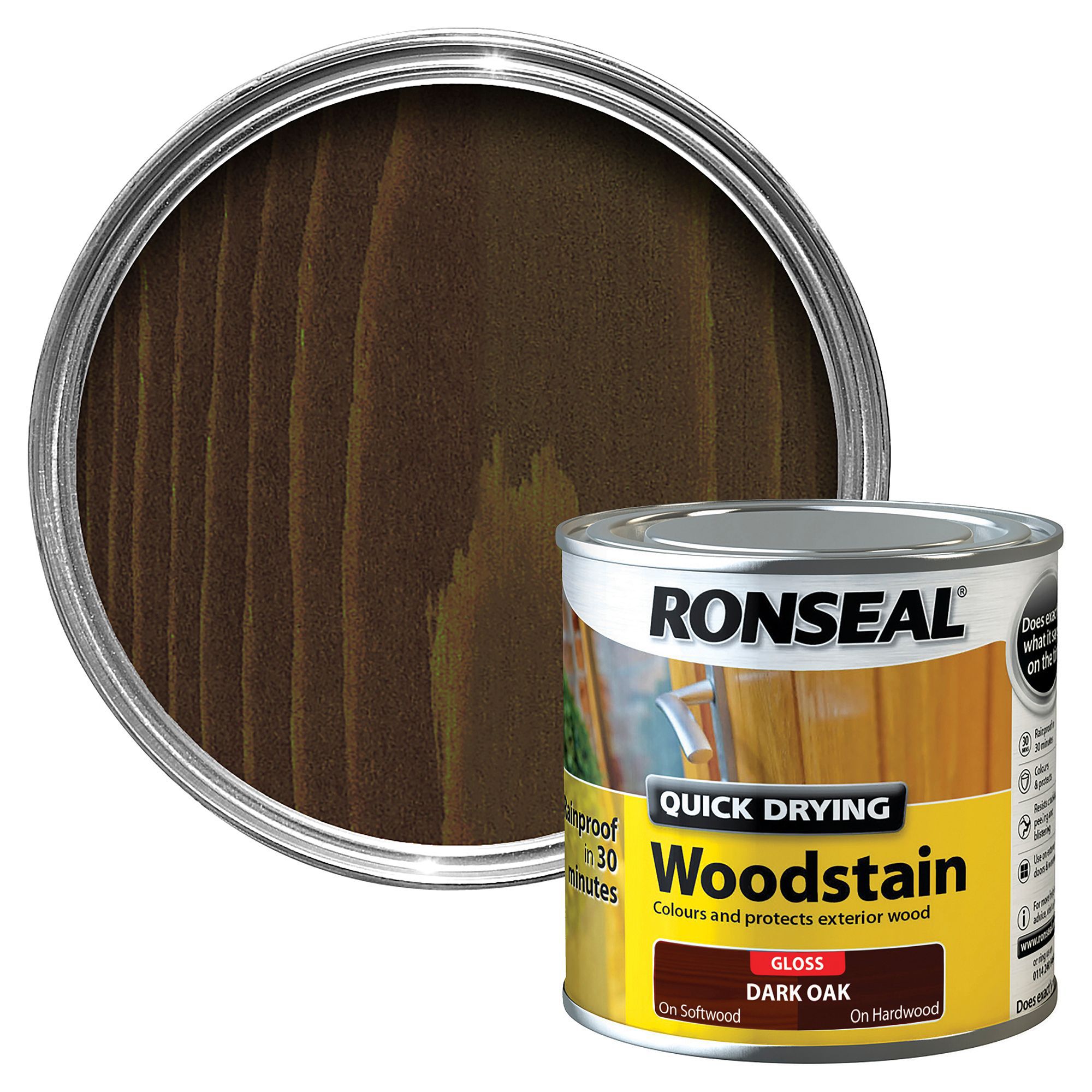 Ronseal Dark oak Gloss Wood stain, 250ml