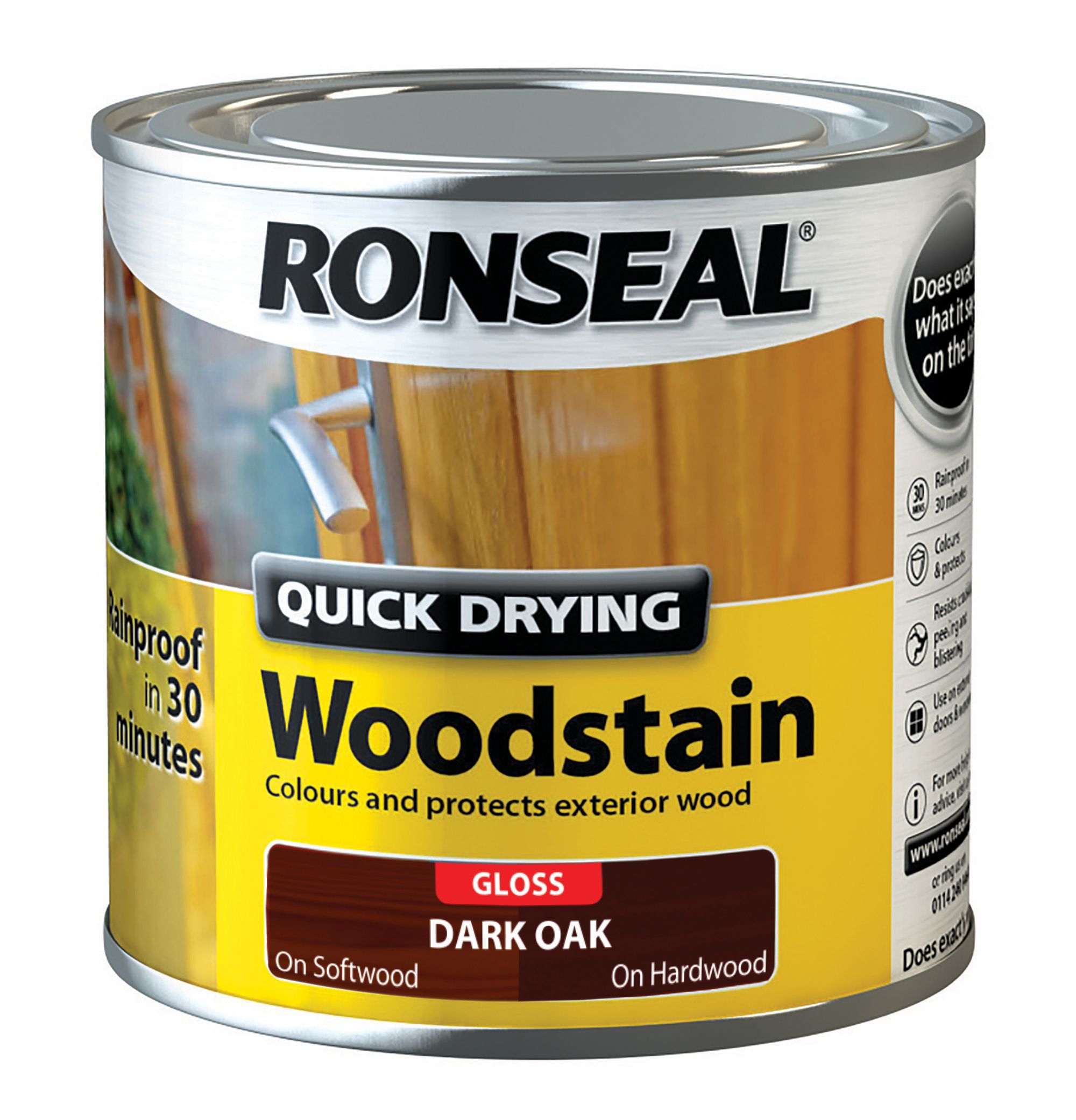 Ronseal Dark oak Gloss Wood stain, 250ml