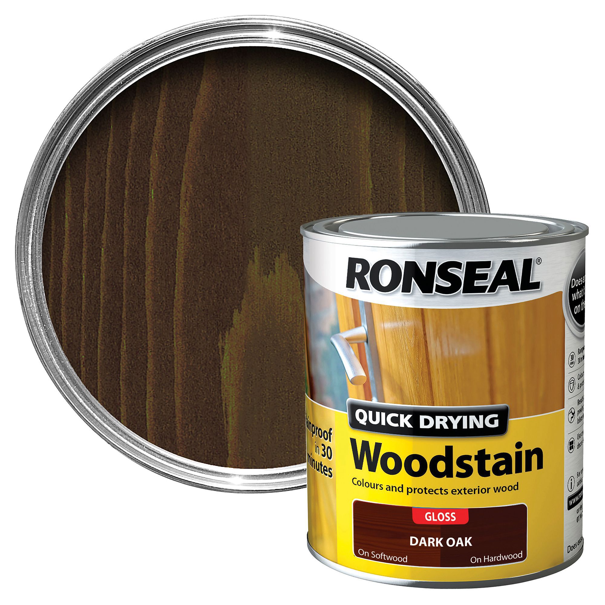 Ronseal Dark Oak Gloss Wood Stain 750ml Tradepoint