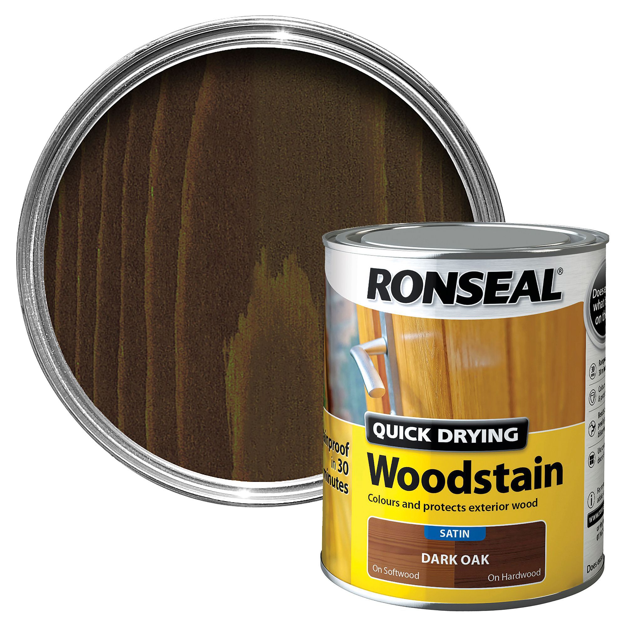Ronseal Dark oak Satin Wood stain, 750ml