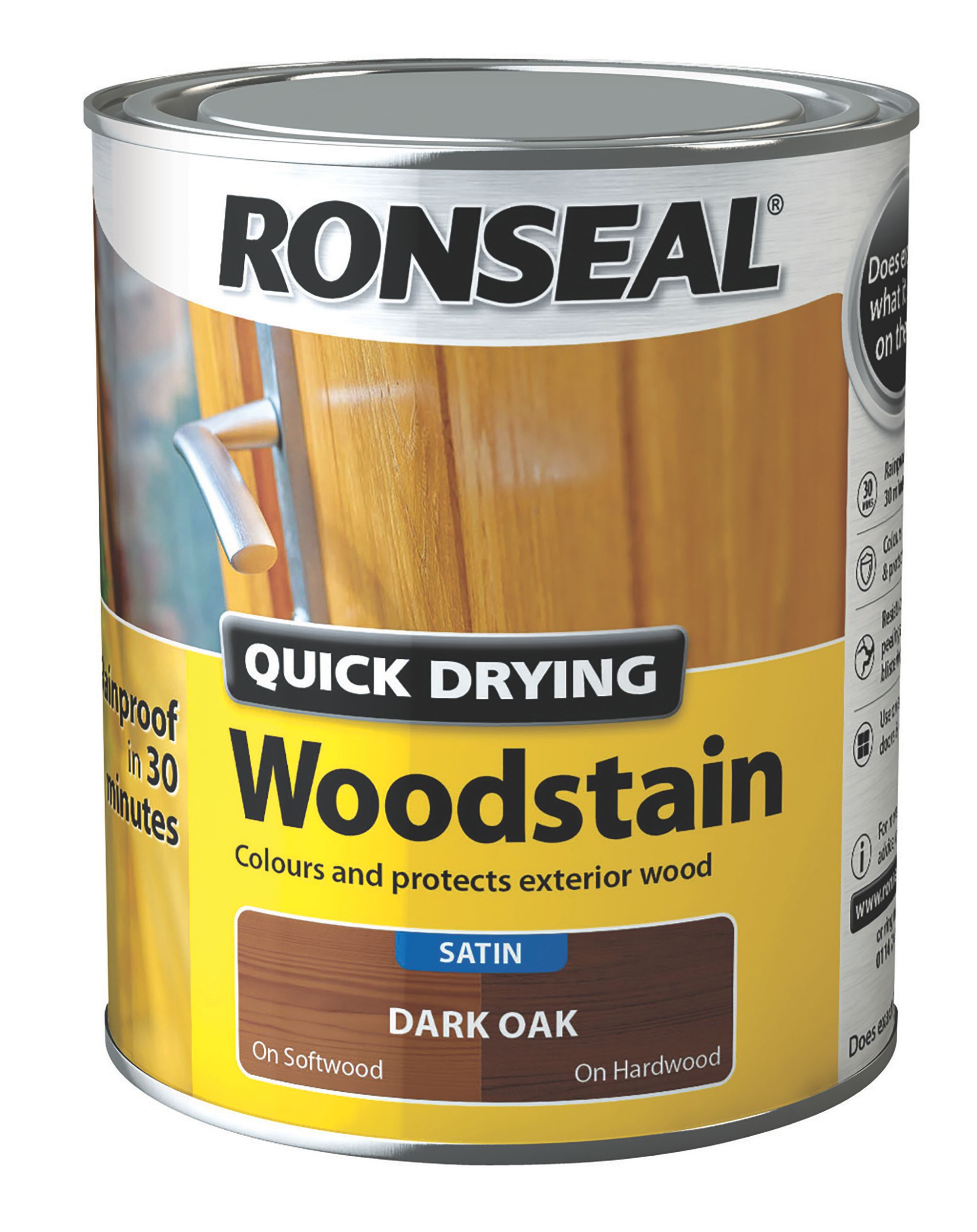 Ronseal Dark oak Satin Wood stain, 750ml