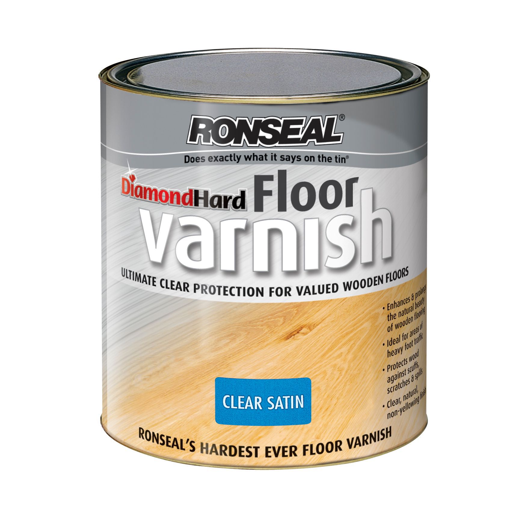 Ronseal Diamond Clear Satin Wood Floor Varnish, 2.5L