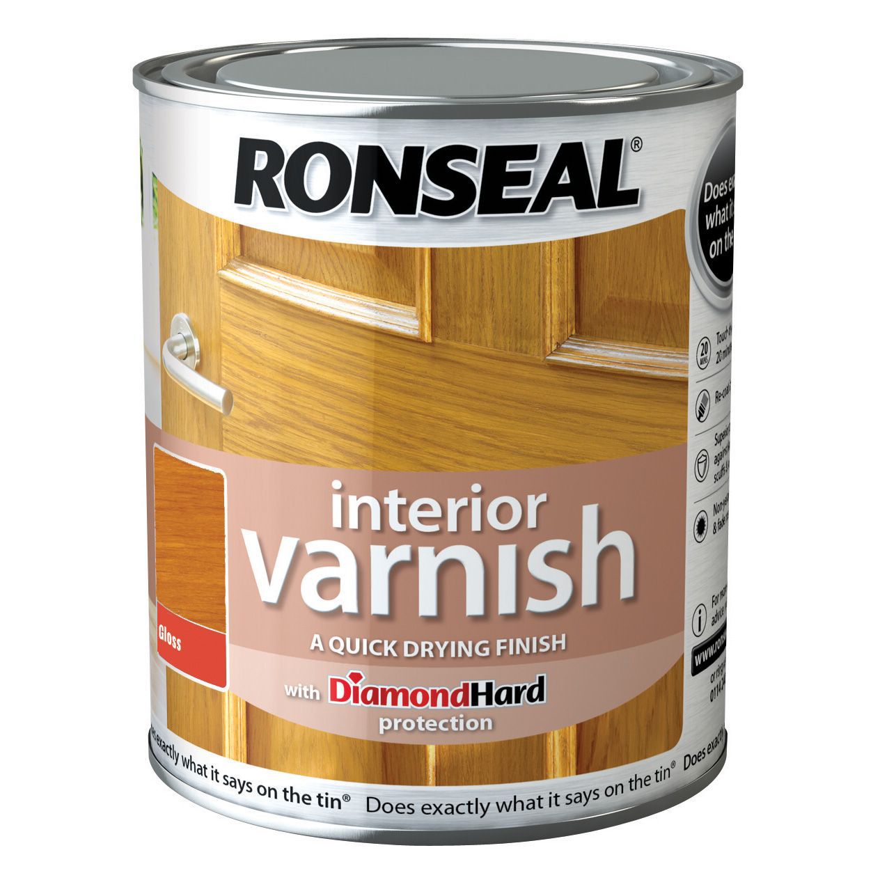Ronseal Diamond hard Antique pine Gloss Wood varnish, 250ml