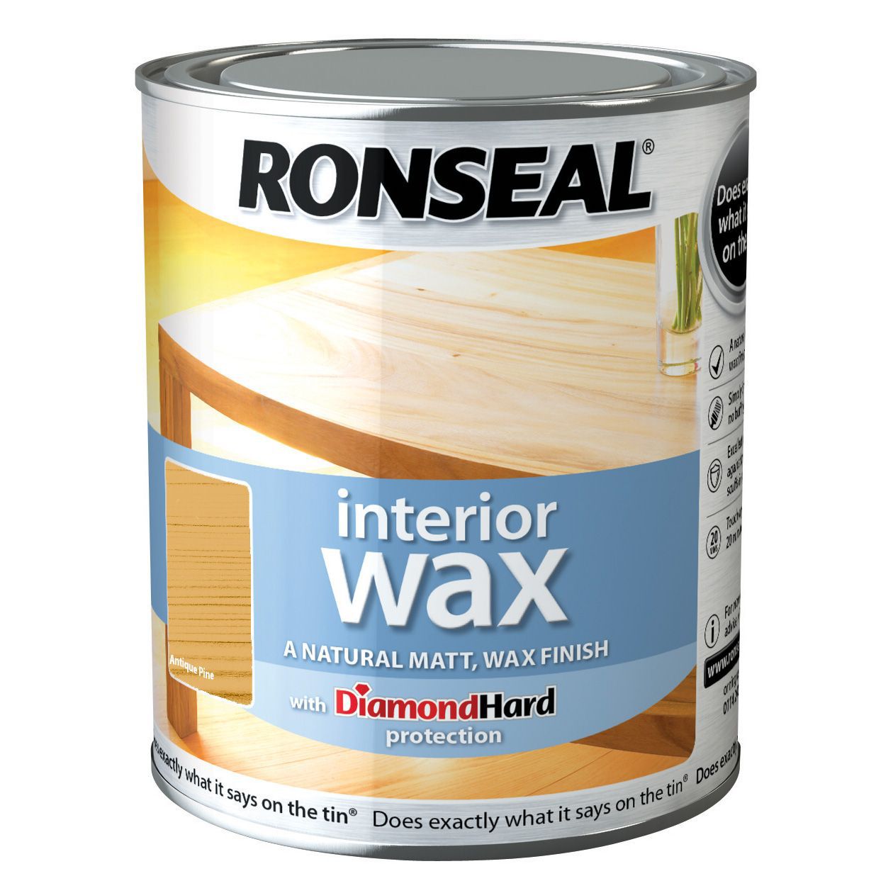 Ronseal Diamond hard Antique pine Matt Wax Wood wax, 0.75L
