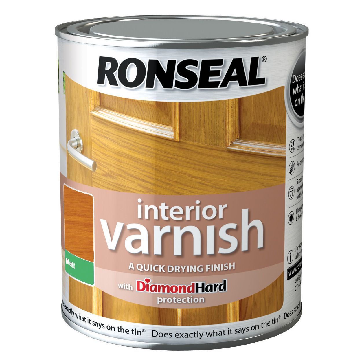 Ronseal Diamond hard Antique pine Matt Wood varnish, 250ml