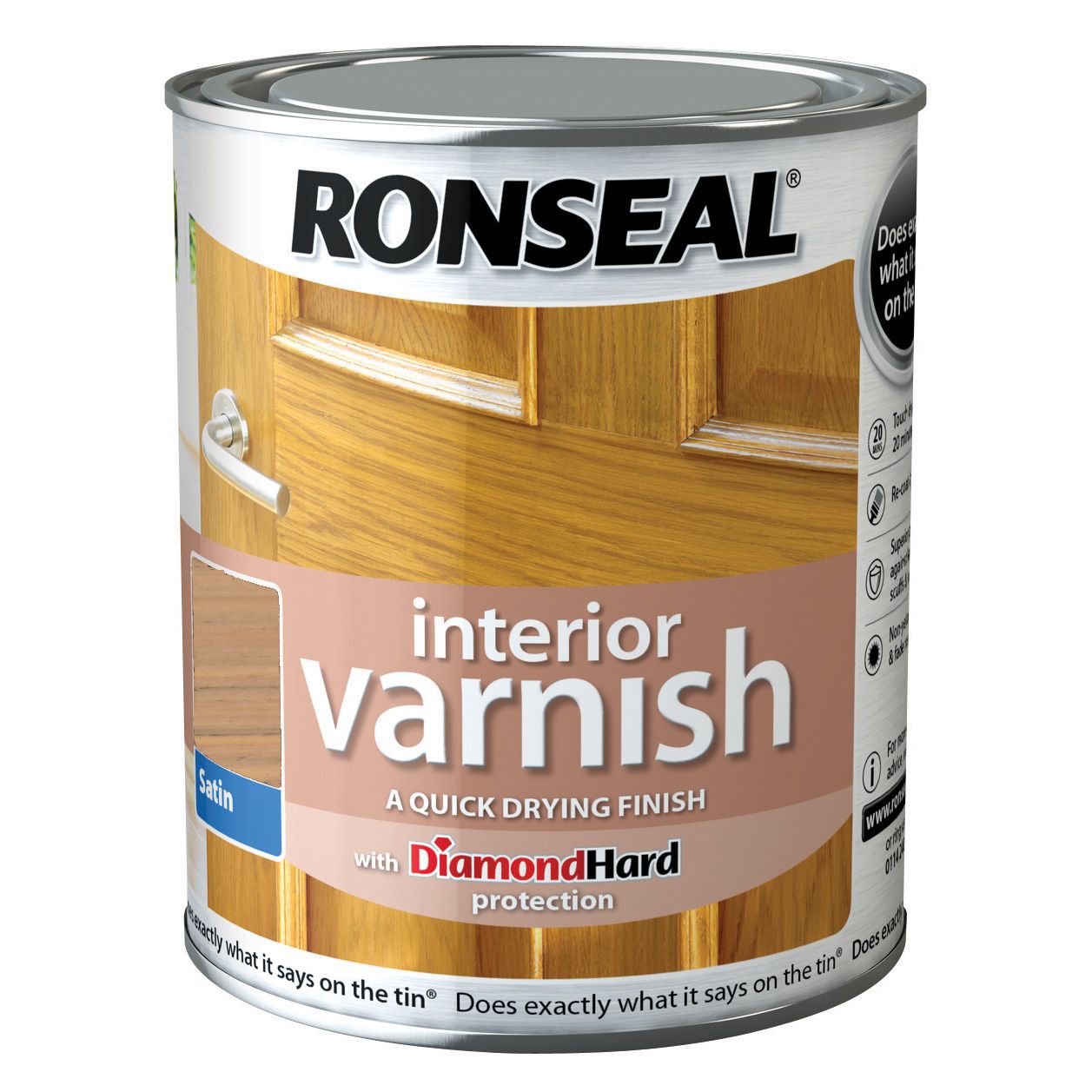 Ronseal Diamond hard Birch Satin Wood varnish, 250ml
