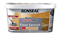 Ronseal Diamond hard Clear Gloss Floor Wood varnish, 2.5L