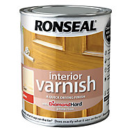 Ronseal Diamond hard Clear Gloss Wood varnish, 0.75L