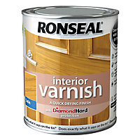 Ronseal Diamond hard Light oak Satin Wood varnish, 0.75L