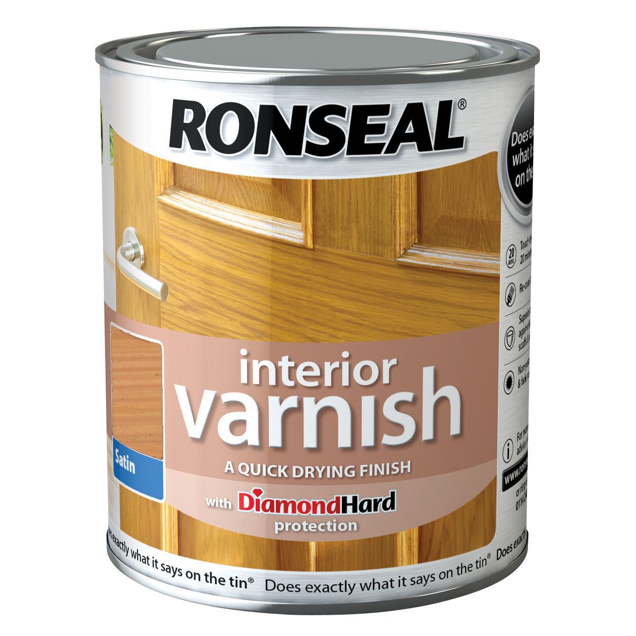 Ronseal Diamond hard Pearwood Satin Wood varnish, 750ml
