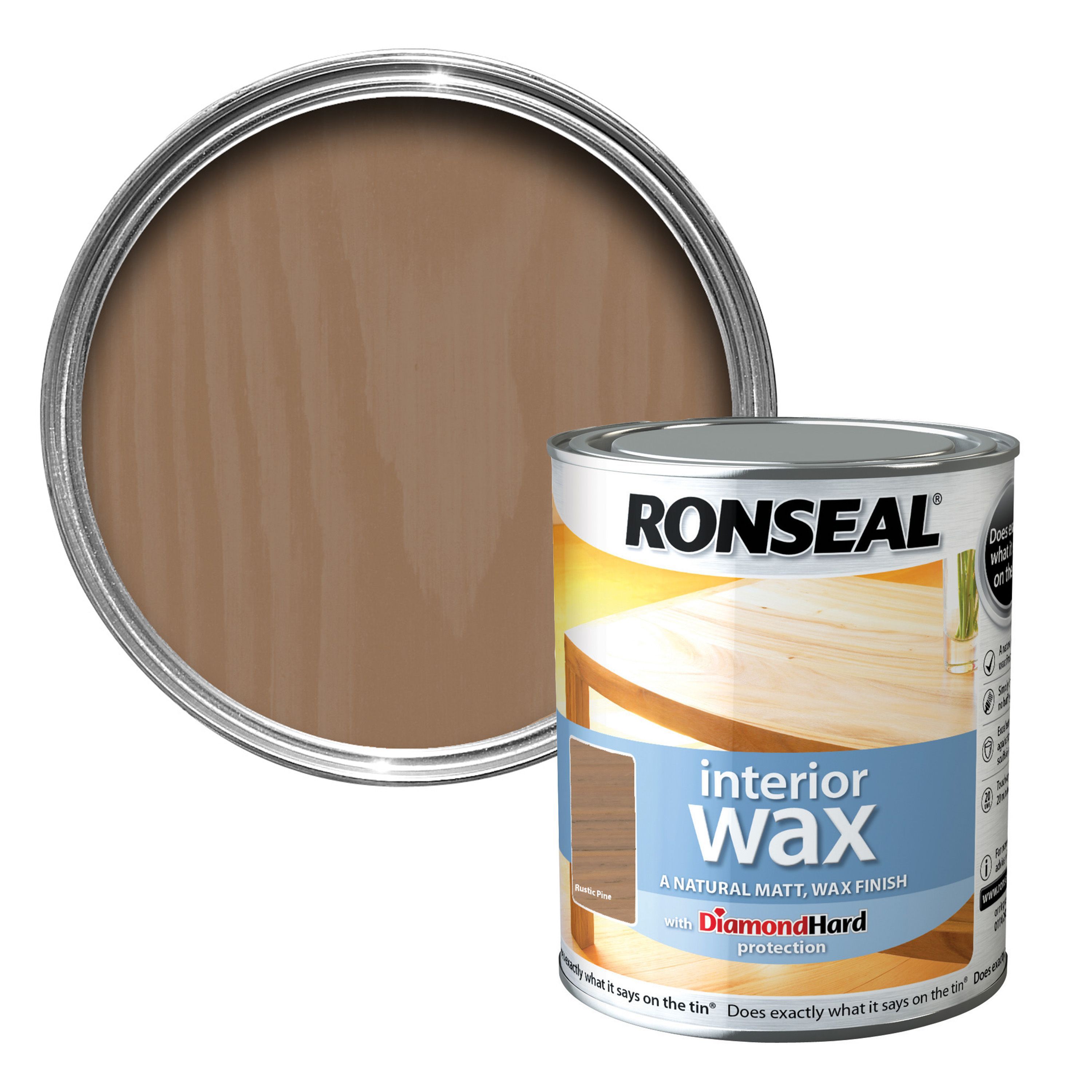 Ronseal Diamond hard Rustic pine Matt Wax Wood wax, 0.75L