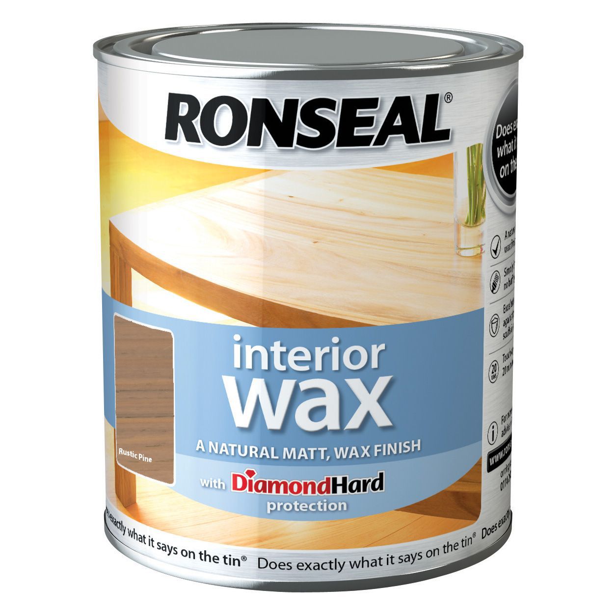 Ronseal Diamond hard Rustic pine Matt Wax Wood wax, 0.75L