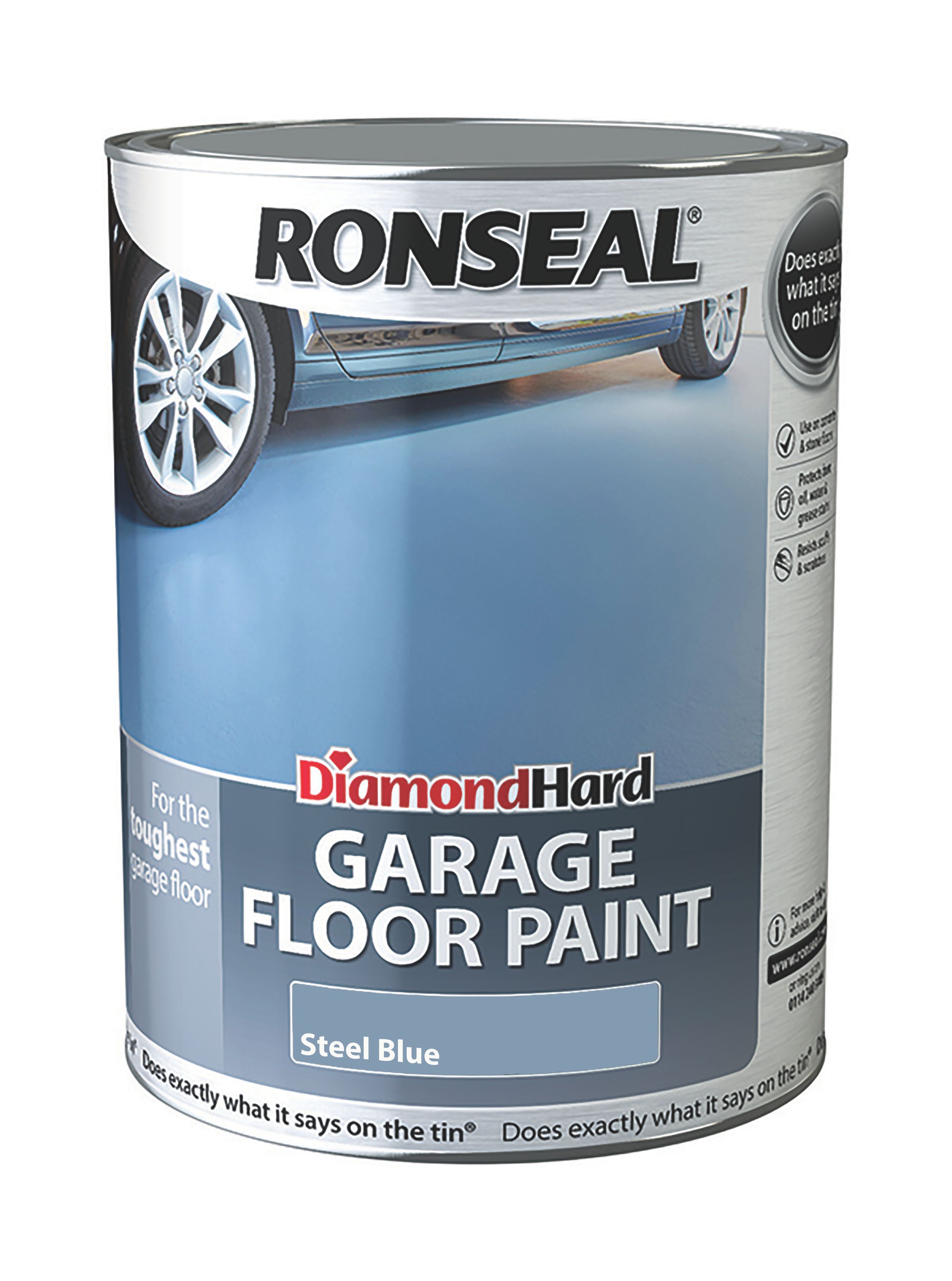 Ronseal Diamond Hard Steel blue Satinwood Garage floor paint, 5L